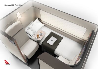 inside qantas boeing a350 first class cabin