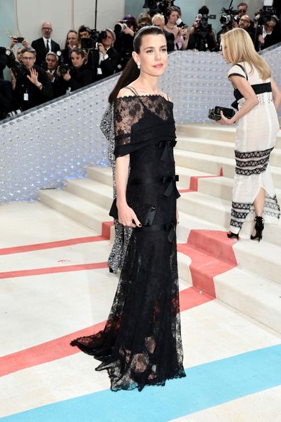 NEW YORK, NEW YORK - MAY 01: Charlotte Casiraghi attends the 2023 Met Gala "Karl Lagerfeld: A line of beauty" at the Metropolitan Museum of Art on May 1, 2023 in New York City. (Photo by Jamie McCarthy/Getty Images)