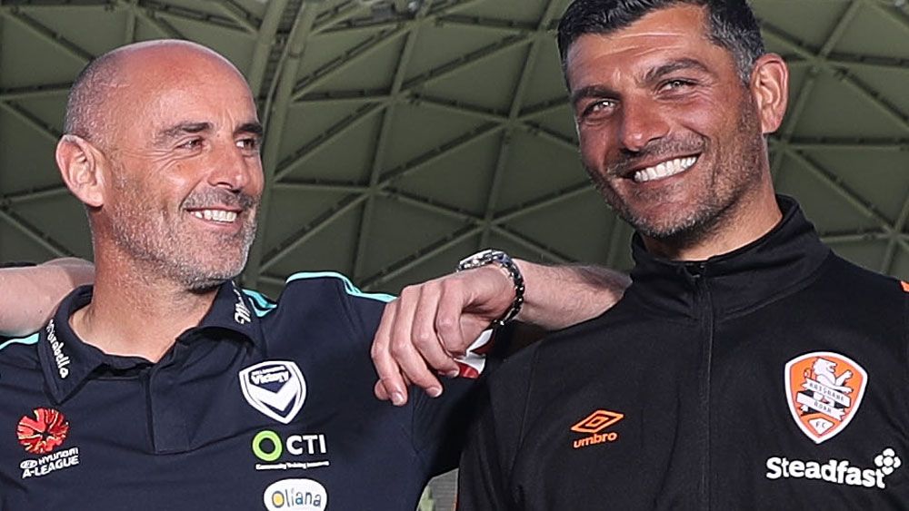 Rival coaches Kevin Muscat and John Aloisi. (Getty Images)