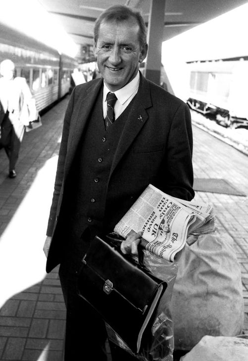 Tim Fischer arrives at Central Station in Sydney on the Southern Aurora on July 19, 1986.
