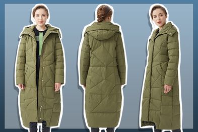 9PR: Orolay Women's Puffer Down Coat Winter Maxi Jacket with Hood, Green