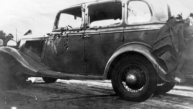 Bonnie and Clyde never made it out of the car after being ambushed by the police.  It is believed that 167 bullets were fired at the car, killing them almost instantly, according to the FBI. 