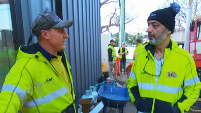 The Block 2020 contestants Jimmy and Harry clash on site