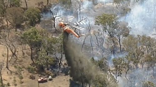 Waterbombing aircraft are assisting efforts to fight the fire. (9NEWS)