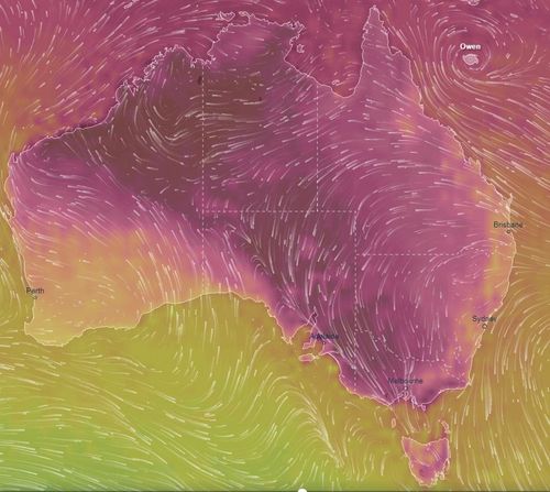 Australia heatwave weather map