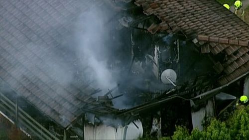 A home on Dickens Road, Ambarvale, was destroyed in the blaze. (9NEWS)