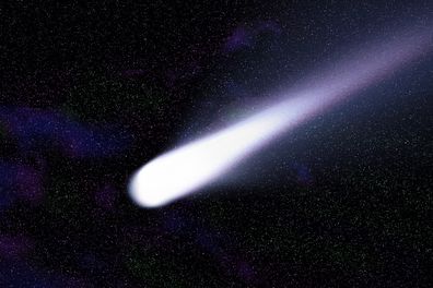 El cometa Halley deja escombros a medida que avanza por el espacio. 