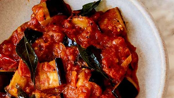 Sarah Todd's eggplant curry with cumin rice