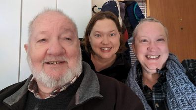 Jaala and Alona Beauchamp with their father.