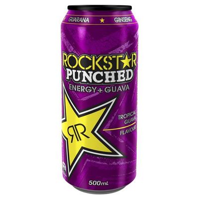 <strong>500ml Rockstar energy
drink (83.5 grams of sugar)</strong>