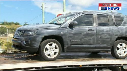 The Jeep which Zhang allegedly used to abduct the 12-year-old boy, driving him 200km from his Gold Coast home. Picture: 9NEWS