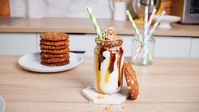 Cookies and cream  milkshake with biscuit crumbed glass