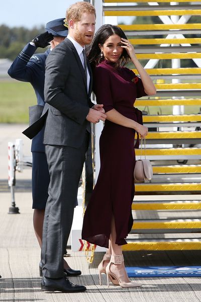 Prince Harry and Meghan Markle departing Sydney Airport on October 28, 2018 in Sydney, Australia