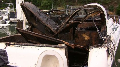 Tom Uglys Bridge boat fire.