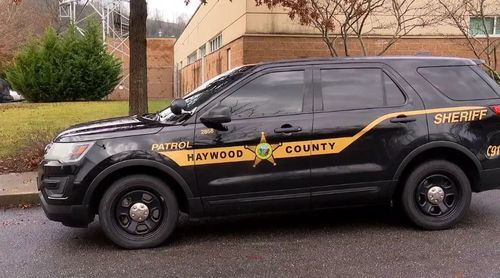 A Hayward County police car