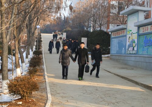 North Korean boys wander a street at an unknown location: Source: Supplied