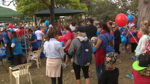 Supporters gathered at the Kendall showgrounds. (9NEWS)