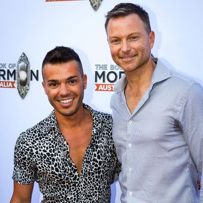 <p>Anthony Callea and Tim Campbell</p>
<p>Married for more than two years. Together
for nine years.</p>