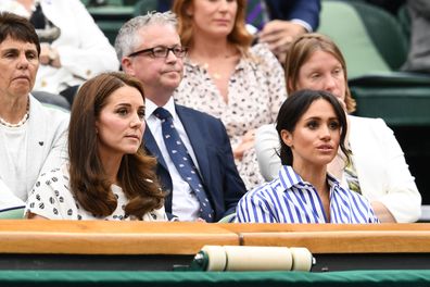 The Duchess of Cambridge and the Duchess of Sussex watch friend Serena Williams at Wimbledon