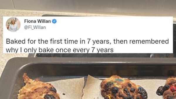 Fiona Willan shares baking mishap on Twitter.