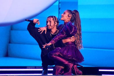 Ariana Grande performs with Mikey Foster