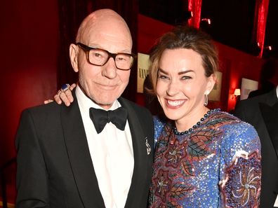 Patrick Stewart and Sunny Ozell attend the 2024 Vanity Fair 
