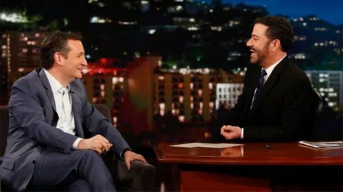 Ted Cruz durante uma aparição anterior no Jimmy Kimmel Live.