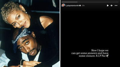 Jada Pinkett smith reacts to Tupac Shakur murder arrest 