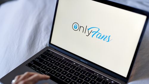 The OnlyFans logo on a laptop computer arranged in New York, U.S., on Thursday, June 17, 2021. OnlyFans, a site where celebrities and adult-film stars charge admirers for access to videos and photos, is in talks to raise new funding at a company valuation of more than $1 billion, according to people with knowledge of the matter. Photographer: Gabby Jones/Bloomberg via Getty Images