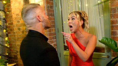 MAFS 2024 Sara and Tim argue in the Reunion Dinner Party sneak peek.