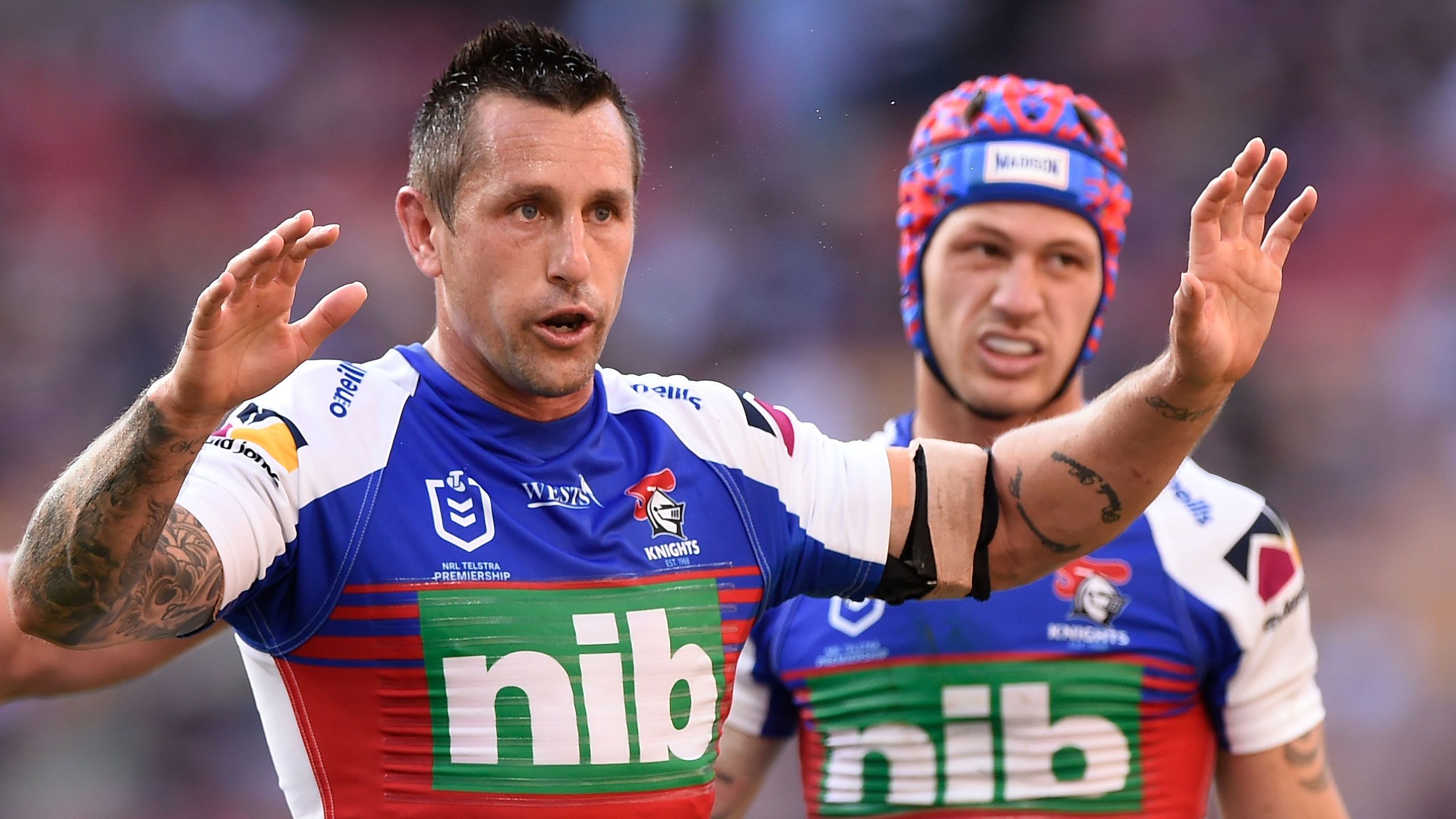 Mitchell Pearce in his last game for the Knights in 2021, before leaving the club in the off-season.