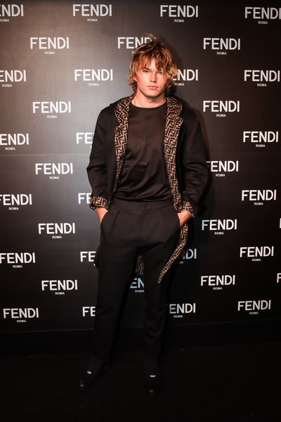 Jordan Barrett at the opening of Fendi's new boutique in Collins Street Melbourne