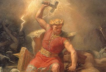 What type of animals pull Thor's chariot?