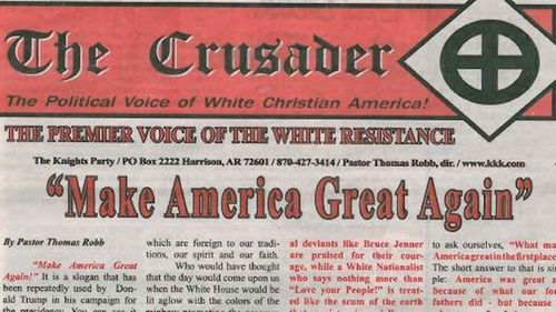 KKK newspaper declares support for Trump