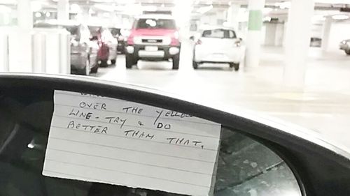 Elderly Queensland woman leaves cranky note after she hits car