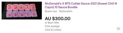 BTS McDonald's Sweet Chilli and Cajun sauce