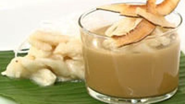 Custard apple and Thai coffee pudding