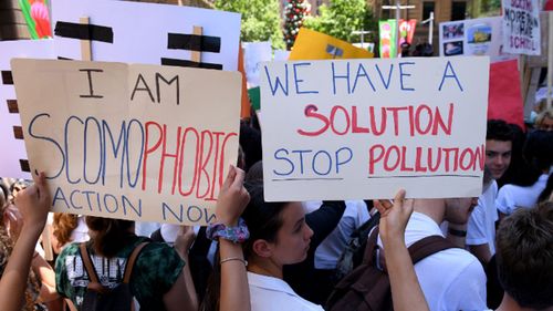 The school children have expressed concerns about pollution, climate change and the Adani mine.