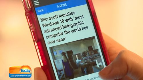 The app also features the day's headlines on 9news.com.au