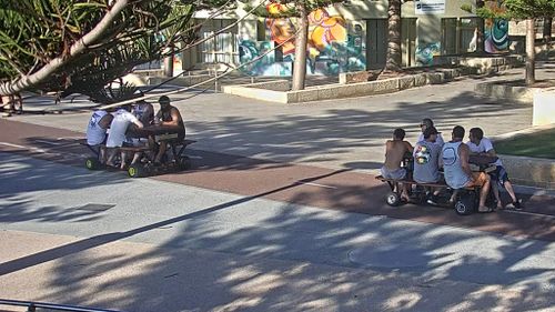 Scarborough Police are currently investigating the use of motorised picnic tables. (Supplied)