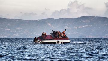 Migrant boats also sunk off Lesbos (pictured) and Samos.  (AFP)