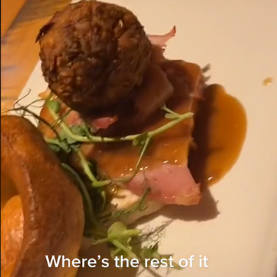 A restaurant in the UK shared its surprise when its pub roast arrived after paying $25 for the meal.