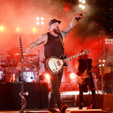 NASHVILLE, TENNESSEE - SEPTEMBER 13: Brantley Gilbert performs at Brantley Gilbert's World's Largest Album Release Party on September 13, 2024 in Nashville, Tennessee. (Photo by Jason Kempin/Getty Images)