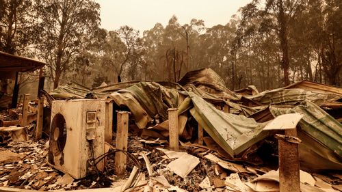 A view of fire damage on January 03, 2020 in Sarsfield , Australia.