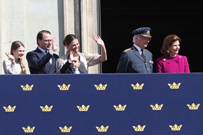 Princess Victoria and her family wave to the crowd