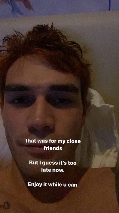 KJ Apa accidentally shared a hilarious bathtub video to his Instagram.