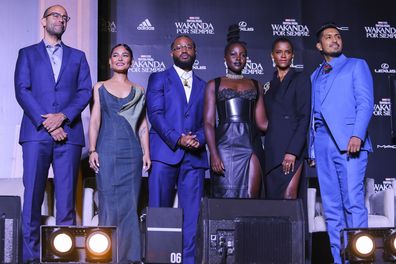 Nate Moore, Mabel Cadena, Ryan Coogler, Lupita Nyongo, Letitia Wright and Tenoch Huerta