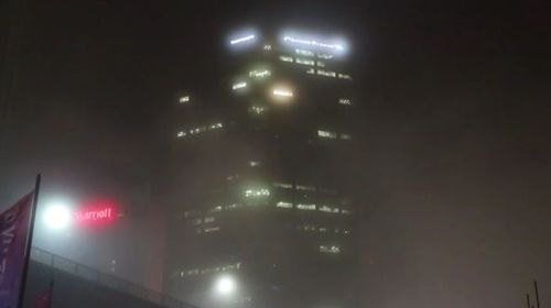 Thick fog blanketed Sydney this morning. Picture: 9NEWS