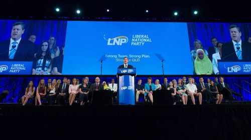Tim Nicholls, Queensland Treasurer and Minister for Trade speaks during the official launch of the Liberal National Party (LNP) election campaign. (AAP)