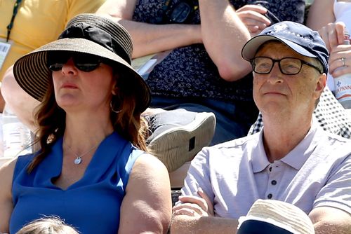 Bill and Melinda Gates met shortly after she joined Microsoft in 1987, at a business dinner in New York. Here, the couple are pictured at a tennis tournament in 2019.